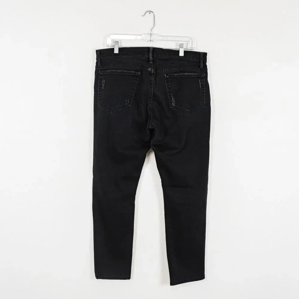 FRAME Denim L'Homme Slim Denim Jeans in Black Chimney Rock 33